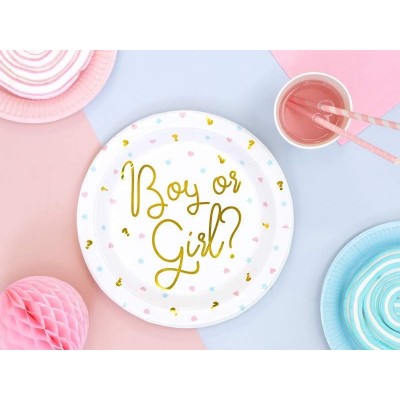 Πιάτα για Gender Reveal “Boy or Girl” (6 τεμ)