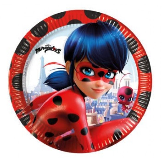Πιάτα γλυκού Miraculous Ladybug (8 τεμ)