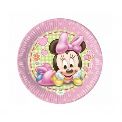 Πιάτα γλυκού Baby Minnie (8 τεμ)