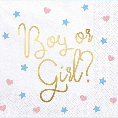 Χαρτοπετσέτες “Boy or Girl” για Baby Shower
